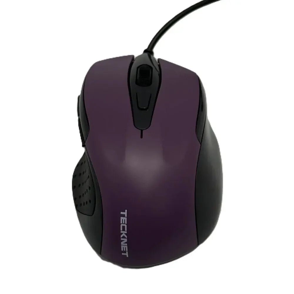 Tecknet UM013 Wired USB Optical Mouse - Plum / Purple